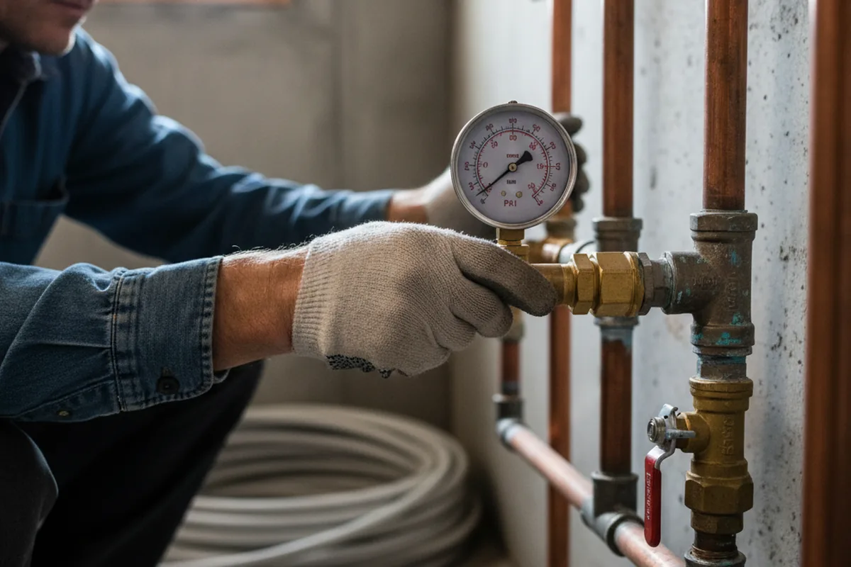 Pressure testing a repaired line during Water Line Repair in Joliet